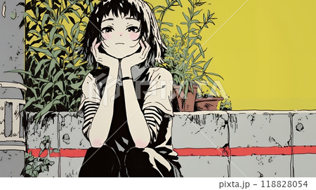 絶望：不安と絶望を感じている少女