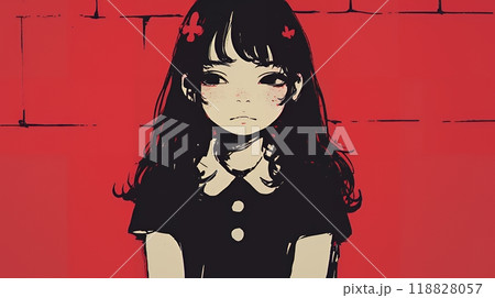 絶望：不安と絶望を感じている少女