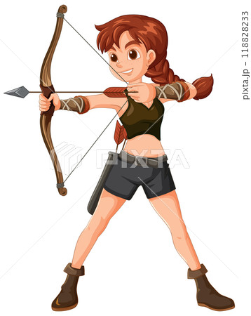Female Archer Ready to Shoot Female Archer Ready to Shoot 118828233