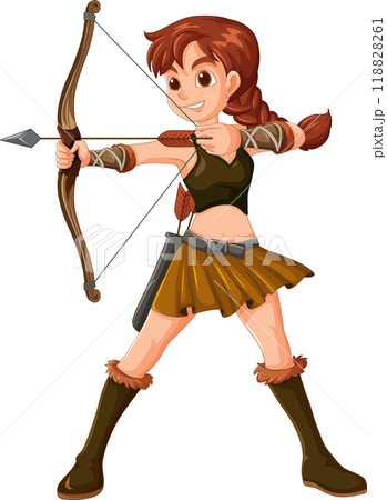 Female Archer Ready to Shoot Female Archer Ready to Shoot 118828261