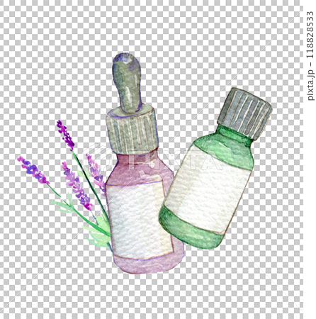 アロマオイル　ラベンダー　水彩イラスト 118828533