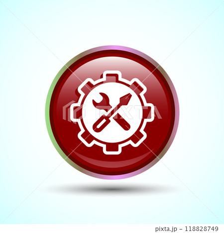 Service Icon Design Illustration, Maintenance Tools Icon For Apps and Websites, Button Design 118828749