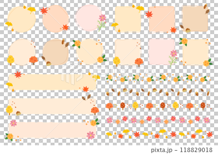 秋のフレームとラインセット　イラスト 118829018