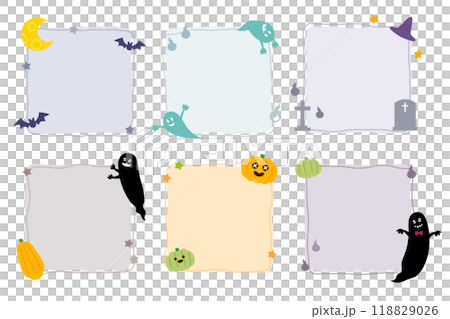 Halloween frame set, square, illustration Halloween frame set, square, illustration 118829026