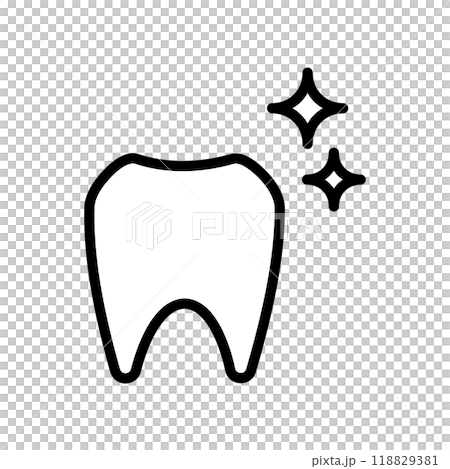 Tooth icon line drawing illustration 118829381