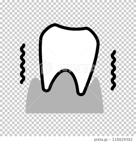 Loose tooth icon line drawing illustration Loose tooth icon line drawing illustration 118829382