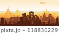 Bulgaria famous landmark silhouette style 118830229