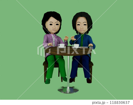 癒しの風景・コーヒータイム・コーヒーを飲む男性と女性 118830637