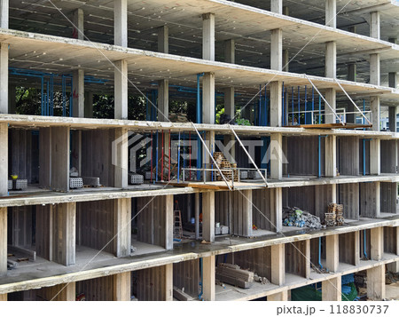 A new modern multi-storey residential building under construction 118830737