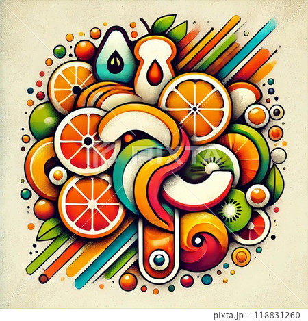 モダンなフードパターン：幾何学的配置の果物 118831260