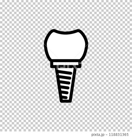 Tooth icon Implant Line illustration Tooth icon Implant Line illustration 118831365