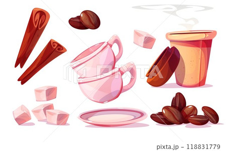 Coffee drink in cup. Barista and cafe vector icon 118831779