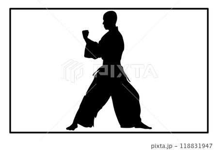 Silhouette of Pencak Silat Athlete in action, silhouettes of martial arts pencak silat with different action pose. 118831947