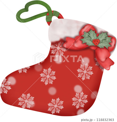 Christmas stockings cute hand drawn isolated. baubles for Christmas project. 118832363