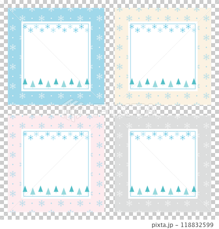 Stylish Christmas frame set with snow and trees Stylish Christmas frame set with snow and trees 118832599