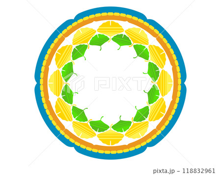 ボーダー柄のイチョウのフレーム 118832961