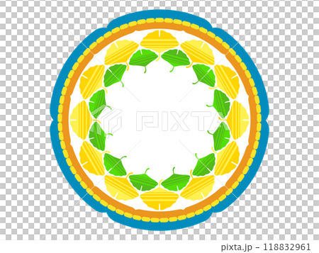 ボーダー柄のイチョウのフレーム 118832961