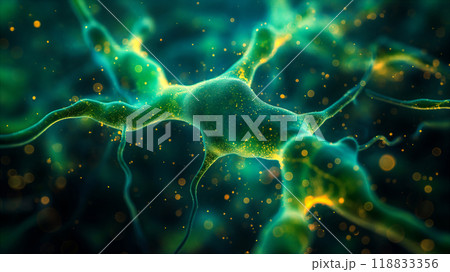 Microscopic View of a Neurone With Dendrites. Generative AI 118833356