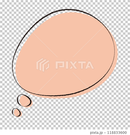Handwritten style thought bubble, pastel color orange 118833600