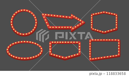 Retro Cinema and Theater Sign Frame Set vector illustration Retro Cinema and Theater Sign Frame Set vector illustration 118833658