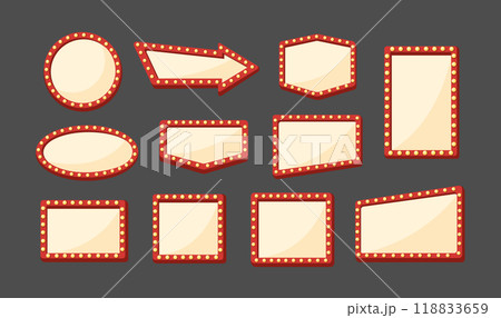 Retro Cinema and Theater Sign Frame Set vector illustration 118833659