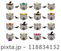 シンプルかわいいクマの顔セット・ハロウィン 118834132