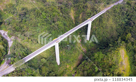the high bridge among tropical mountains. Agas Agas bridge the high bridge among tropical mountains. Agas Agas bridge 118834345