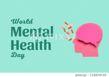 World Mental Health Day, created using Generative AI technology. 118834520