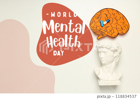 World Mental Health Day, created using Generative AI technology. 118834537