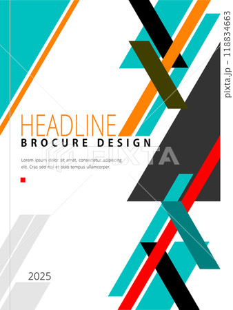 Modern cover design template. Color vector hand drawn illustration Modern cover design template. Color vector hand drawn illustration 118834663