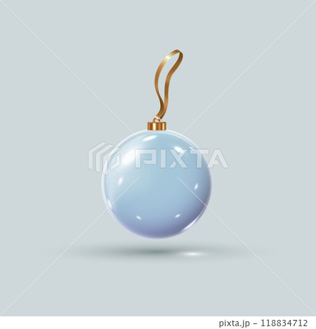 Glass 3d ball ornament. Vector illustration 118834712