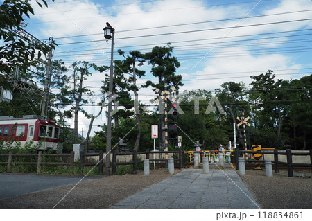 電車の踏切 電車の踏切 118834861