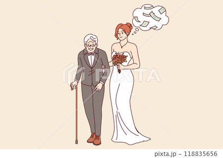 Marriage of convenience between mercantile young woman who thinks about money and older man 118835656