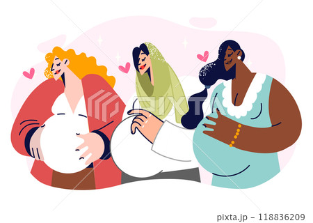 Multiracial pregnant women prepare for labor by displaying same emotions and behaviors 118836209