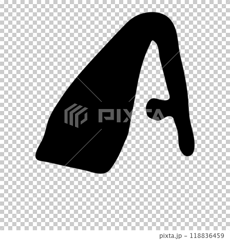 A（アルファベット/大文字）/手書きの筆文字素材 118836459