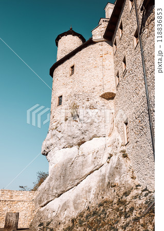 Bobolice Castle, an old medieval fortress or royal castle in the village of Bobolice, Poland Bobolice Castle, an old medieval fortress or royal castle in the village of Bobolice, Poland 118836853