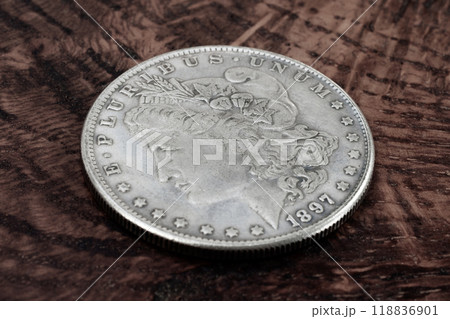 Old USA 1897 year US silver dollar coin Old USA 1897 year US silver dollar coin 118836901