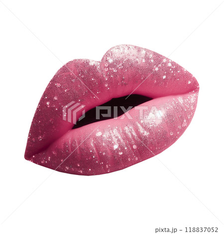 Pink lips isolated on white background, minimalism. luxury make up 118837052