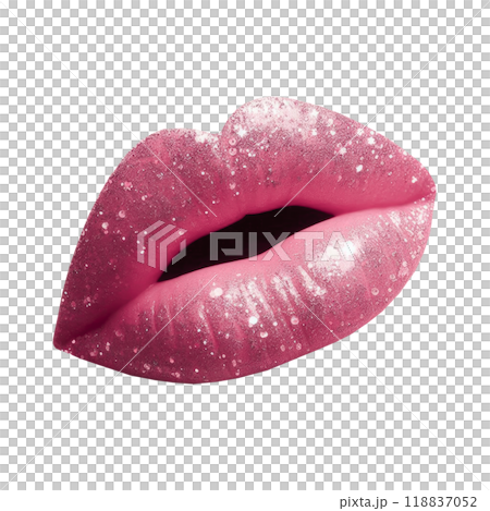 Pink lips isolated on white background, minimalism. luxury make up 118837052