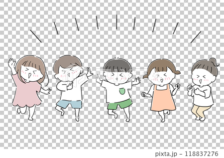 Energetic children enjoying dancing 118837276