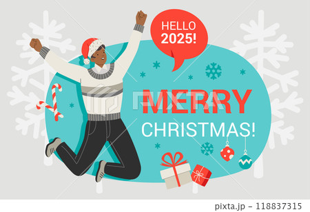 happy joyful man celebrating new year 118837315