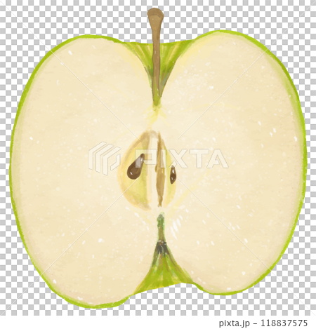 逼真的青蘋果半橫切面切割 118837575