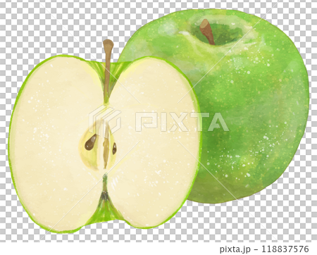 リアルな青りんご1個と半分 リアルな青りんご1個と半分 118837576