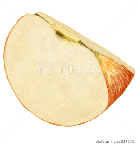 リアルな赤いりんご1カット1切れ 118837579