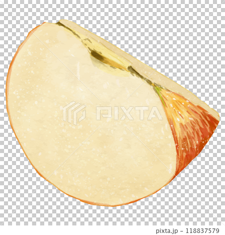 リアルな赤いりんご1カット1切れ 118837579