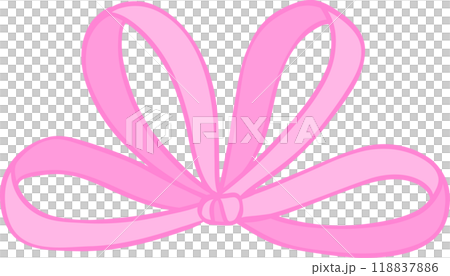 retro Pink gift bow ribbon flower doodle retro Pink gift bow ribbon flower doodle 118837886