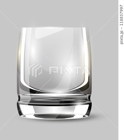 Alcohol glass for drinks. Transparent glass goblet, vector icon. Glass for wine, martini, champagne or other. Cocktail glass 118837997