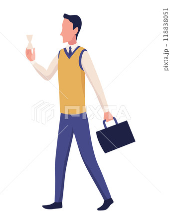 Effective time management. Efficiency work time. Freelance man worker with productivity clock. Time management, control business time or work deadline concept, smart businessman 118838051