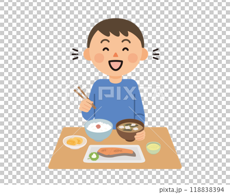 朝食を食べる男性 118838394