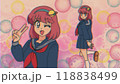 90年代アニメ風　女の子　自己紹介　立ち絵　アップ　演出 118838499